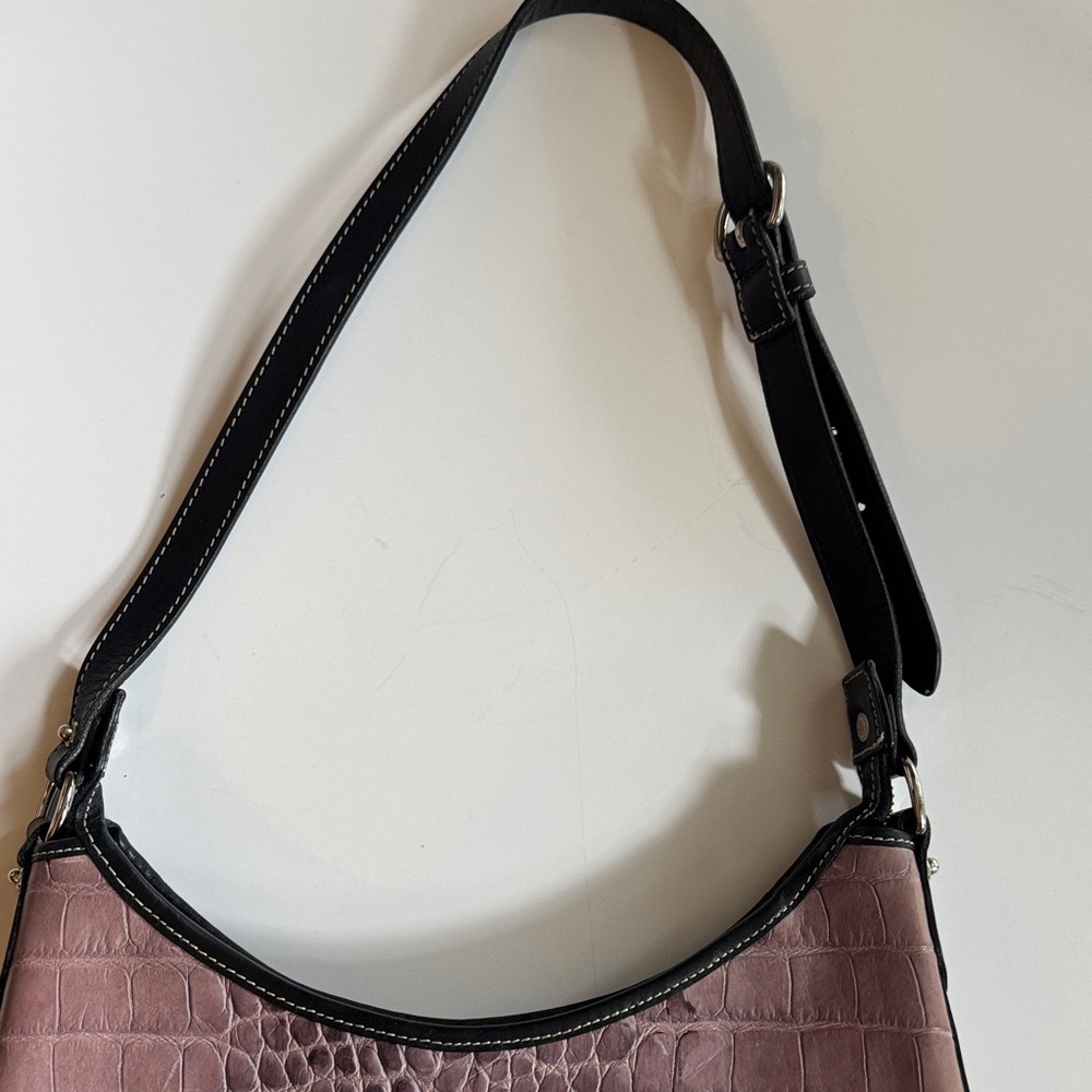 Dooney & Bourke Mauve/ purple Croc-Embossed Shoulder Bag - Picture 8 of 9
